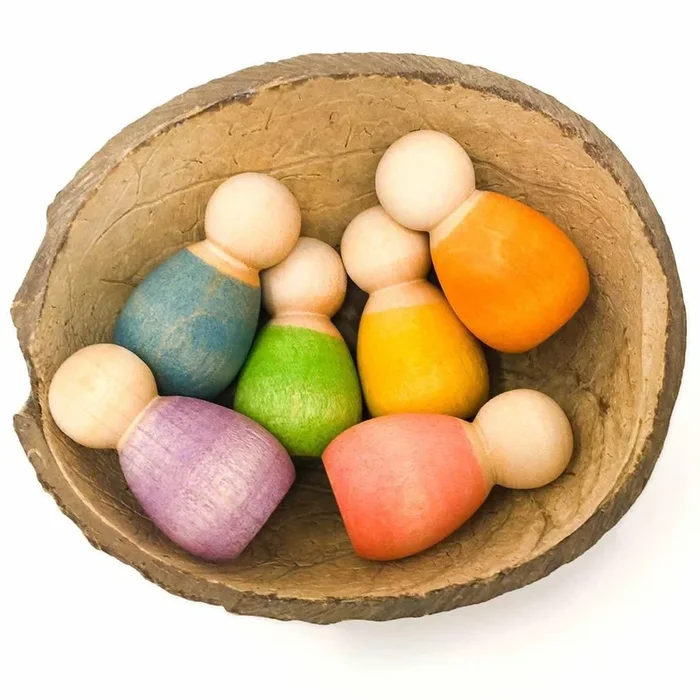 Grapat coloured baby nins with coconut shell 6 pcs