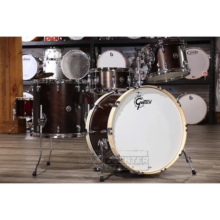 Gretsch Brooklyn 4pc Drum Set 24/13/16/14 Satin Antique Maple w/Mount