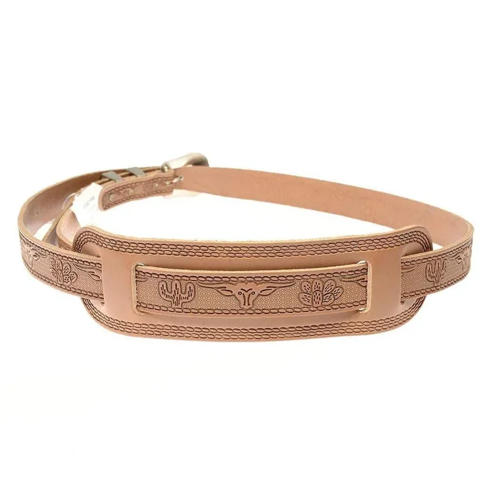 Gretsch G6332 Tooled Leather Jeweled Buckle Guitar Strap Russet