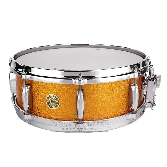 Gretsch USA Custom Snare Drum 14×5 8-Lug Gold Sparkle w/Micro-Sensitive Strainer