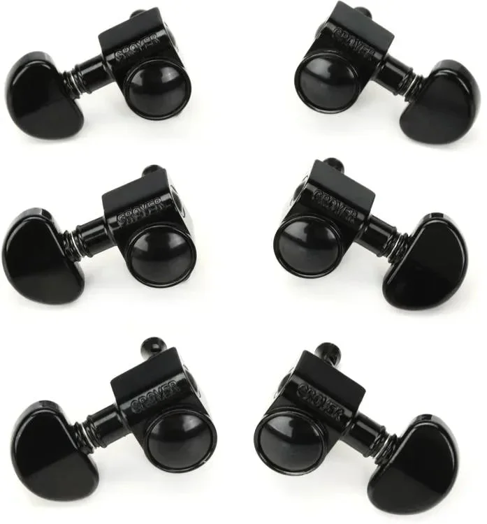 Grover 102BC Original Rotomatics Tuning Machines Set – Black Chrome