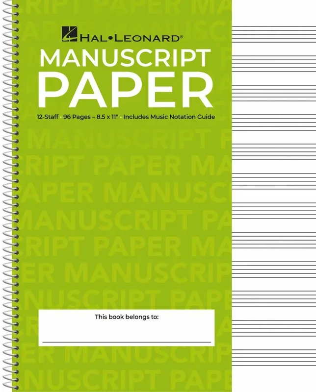 Hal Leonard Standard Wirebound Manuscript Paper 96 page – 12 stave