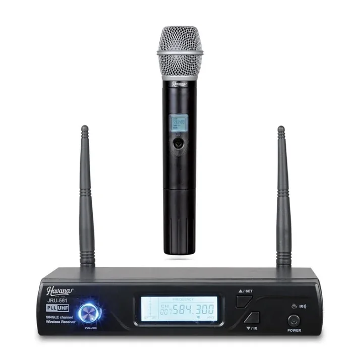 Havana JRU-561 UHF Single Channel Wireless Receiver & HT-51C Handheld Wireless Microphone System
