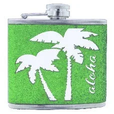 Hawaiian Isles Aloha Flask – Green Glitter