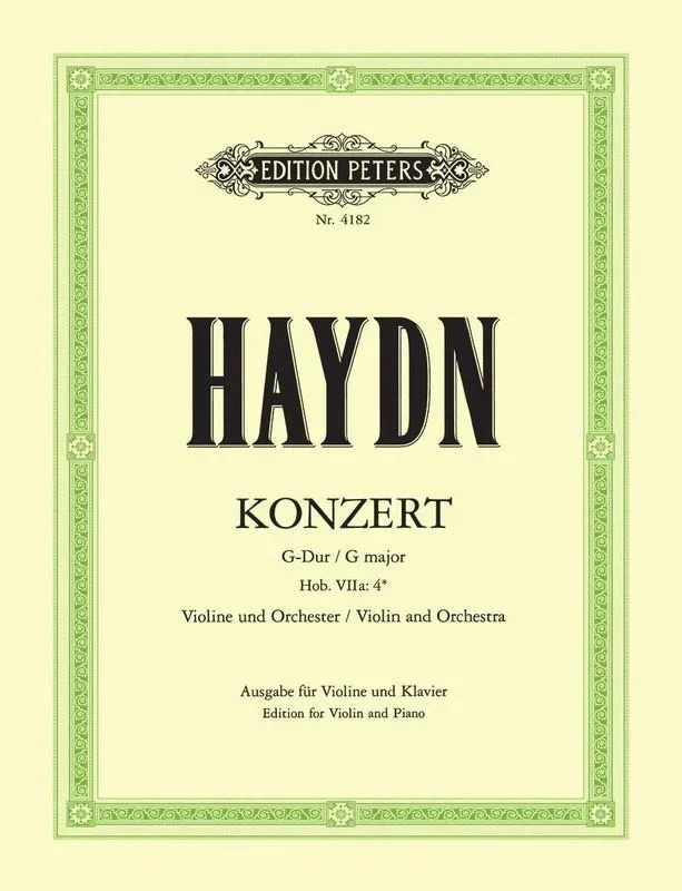 Haydn, Concerto in G No. 2 for Violin and Piano (Peters)