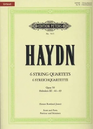 Haydn, F.J. (Rowland-Jones, ed): 6 String Quartets Op.50, Hoboken III 44-49 (score and parts)