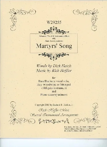 Heffler, D.: Martyr’s Song (voice, obligato, piano)