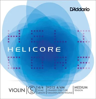 Helicore Violin C String – 4/4 – Medium Gauge (Tungsten-Silver-Wound Stranded Steel)