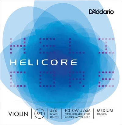 Helicore Violin String Set – 4/4 – Medium Gauge with Wound E