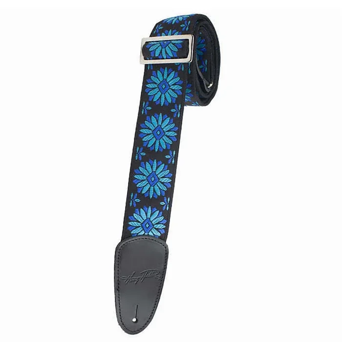 Henry Heller HJQ2-10 Deluxe Jacquard 2″ Strap, Blue Blossom