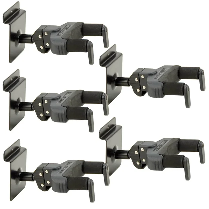 Hercules Slatwall Guitar Hanger Short 5 Pack Bundle