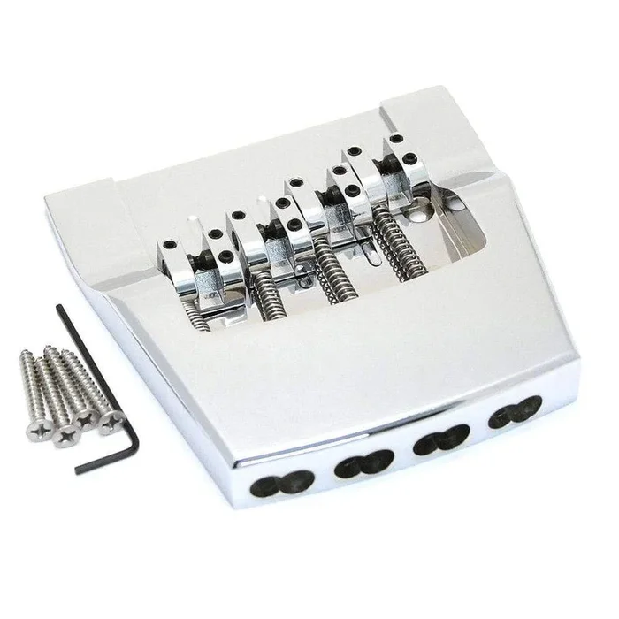 Hipshot 4 String Rickenbacker Replacement Bridge Chromed Aluminum