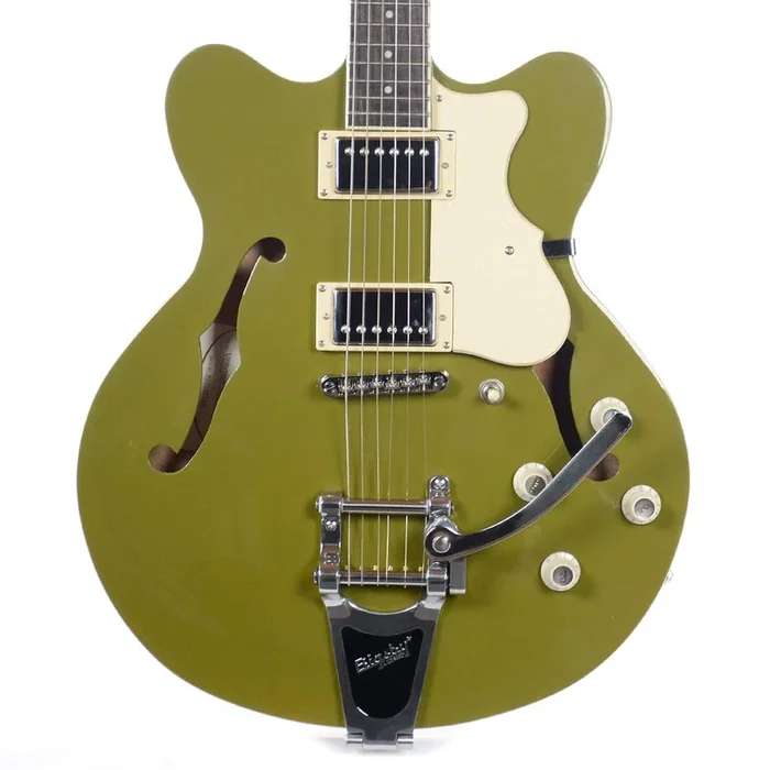 Hofner Contemporary Verythin Olive Green w/Bigsby