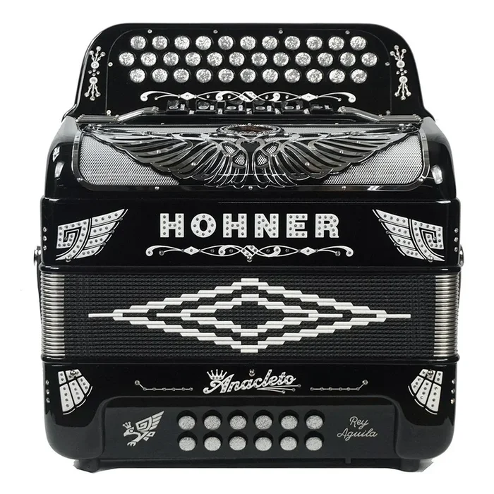 Hohner Anacleto Rey Aguila Two Tone FBE/GCF Compact Accordion – Black