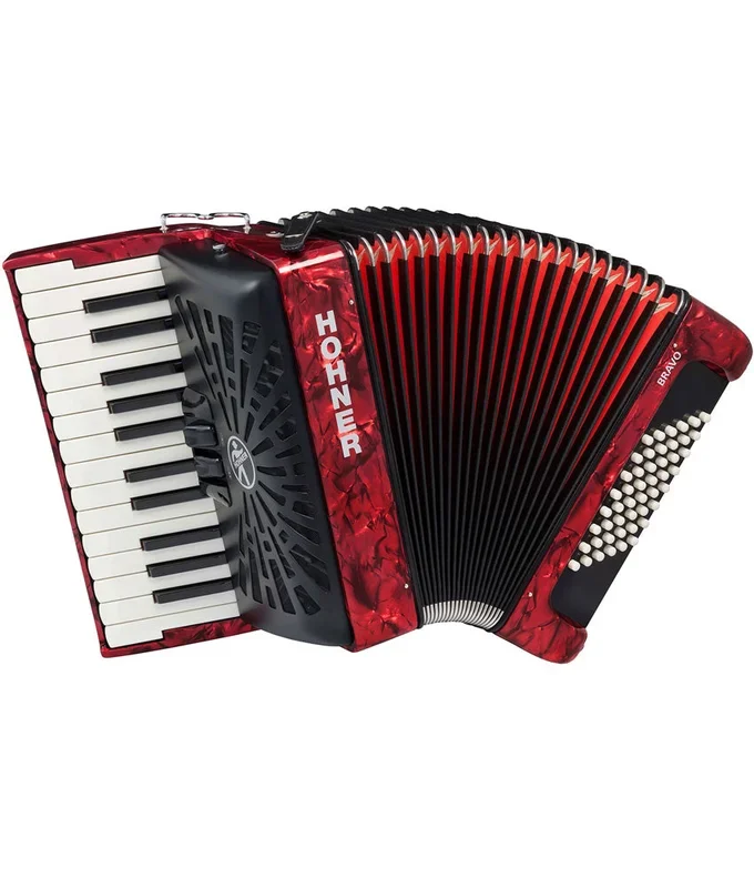 Hohner BR48RN Bravo II 48 Piano Accordion – Red