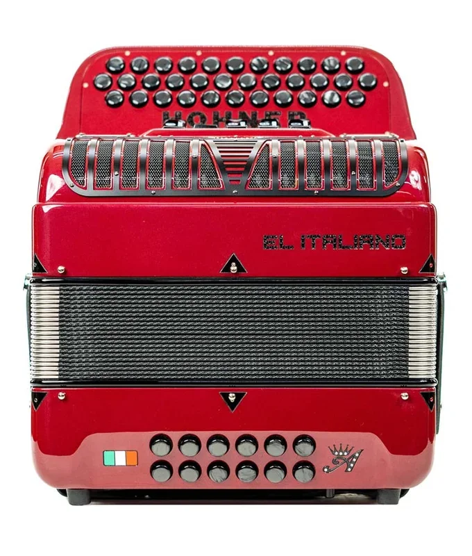 Hohner El Italiano III 5 Switch Compact GCF Accordion, Red