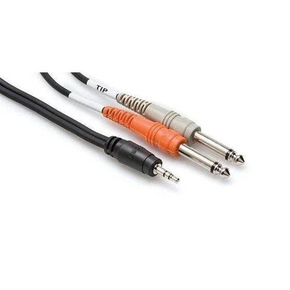 Hosa CMP 159 Stereo Breakout Cable | 3.5 mm TRS to Dual 1/4″ Inch TS | 10′