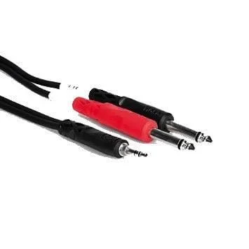 Hosa Stereo Breakout Cable CMP-153 3.5mm TRS-M to Dual 1/4″ TS-M 3′