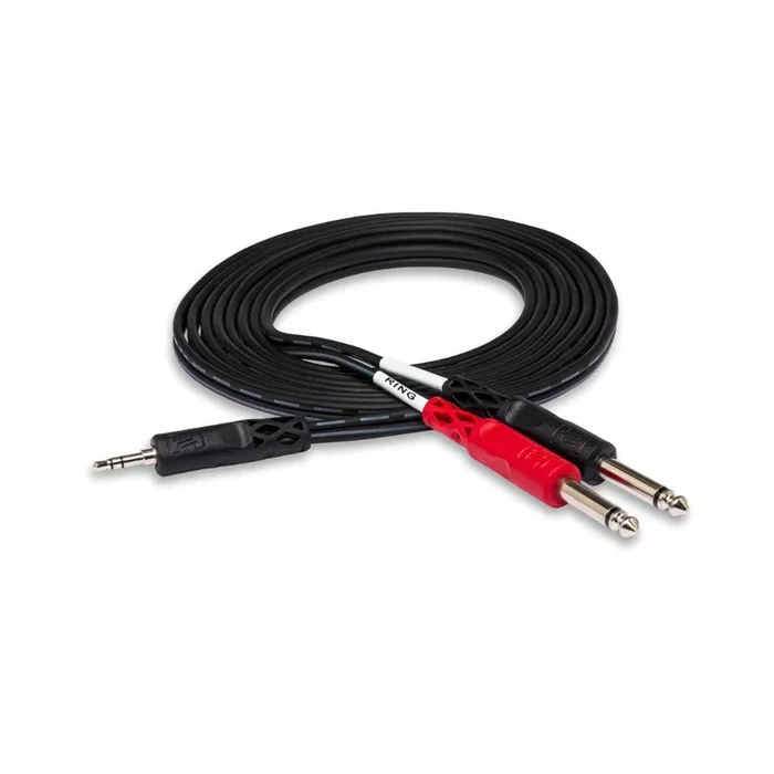 Hosa Technology 3.5 mm TRS to Dual 1/4 in TS Stereo Breakout Cable 10ft