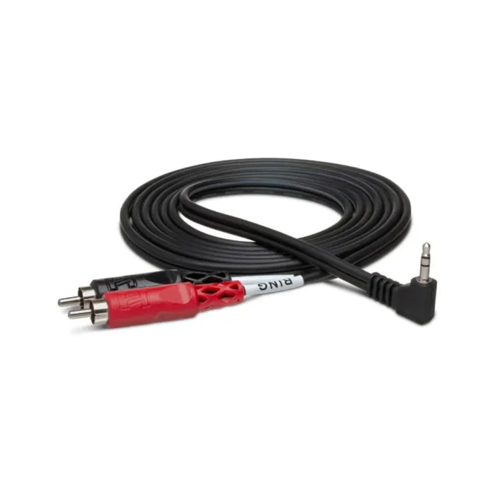 Hosa Technology Right angle 3.5mm TRS to Dual RCA Stereo Breakout Cable 6ft