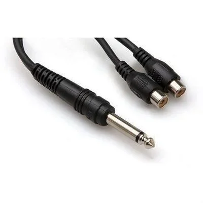 Hosa YPR 103 Audio Adapter Y Adaptor Cable | 1/4″ Inch TS to Dual RCAF