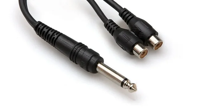Hosa YPR103 Mono 1/4 Inch Male to Dual RCA Female Splitter Cable – 5 CM
