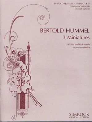 Hummel, Bertold: 3 Miniatures for (2 violins & cello) score & parts