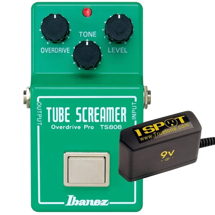 Ibanez TS-808 Tube Screamer Pro Bundle w/ Truetone 1 Spot Space Saving 9v Adapter