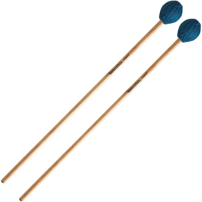 Innovative Percussion IP240 Mallets – Medium Marimba – Teal Yarn – Birch Wood (1 Pair)