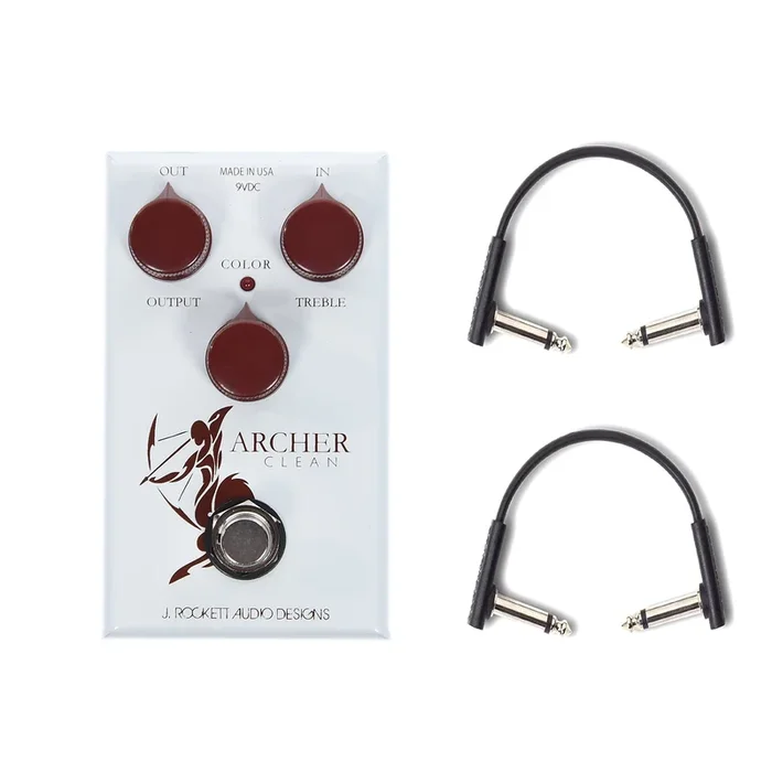 J.Rockett Tour Series Archer Clean Overdrive/Boost w/RockBoard Flat Patch Cables Bundle