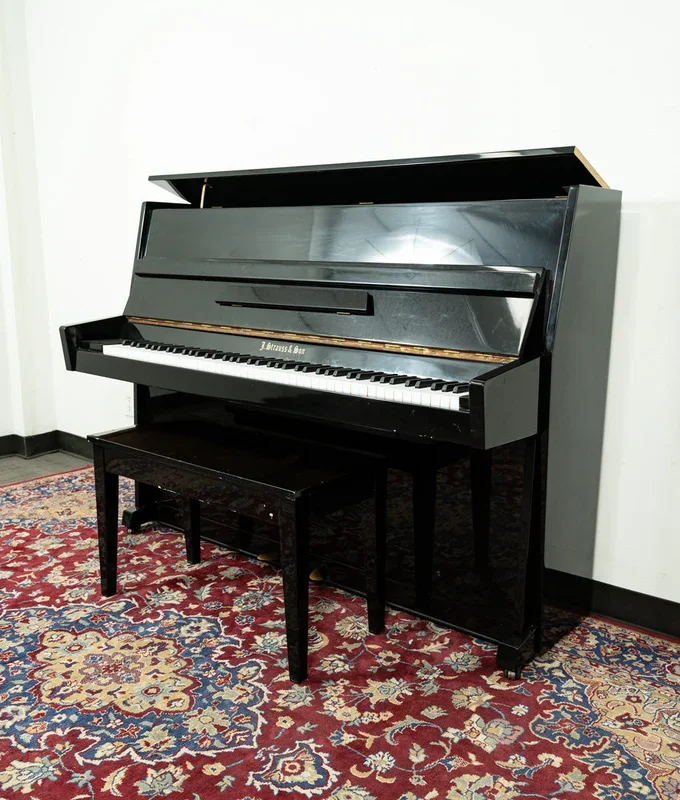 J. Strauss & Son Continental Upright Piano | Polished Ebony | SN: 808978 | Used