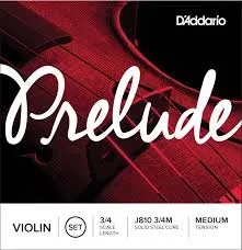 J81044L D’Addario Prelude Violin String Set, 4/4 Scale, Light Tension