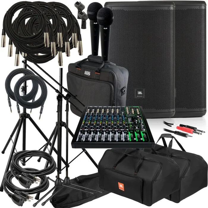 JBL EON715 15-inch Powered PA Speaker COMPLETE AUDIO BUNDLE