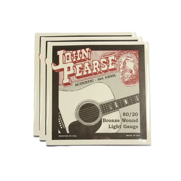 John Pearse Acoustic Strings 80/20 Bronze Light 12-53 3 Pack Bundle
