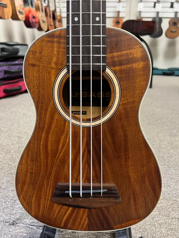 KALA Koa Acoustic/Electric U-Bass w/Case – Solid Koa Top UBASS