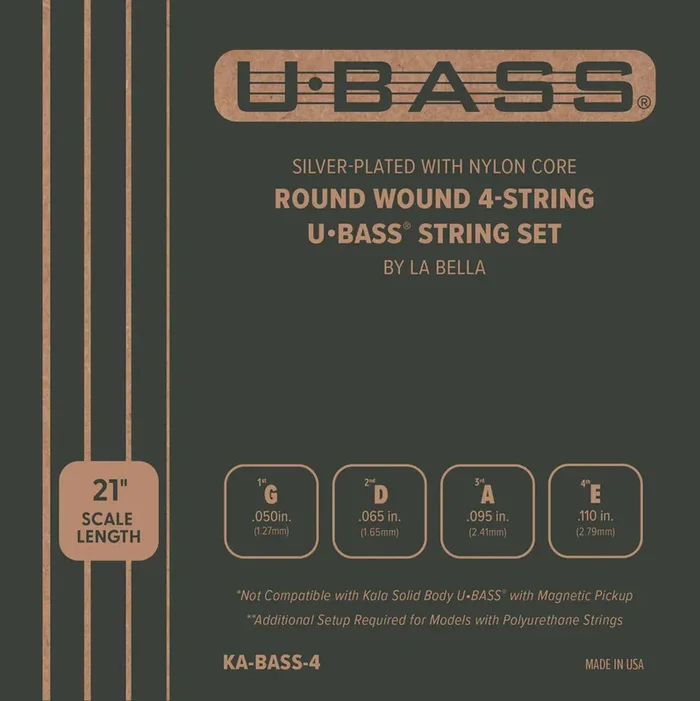 Kala Solid Body Ubass Round Wound 4 String Set – KA-BASS-4