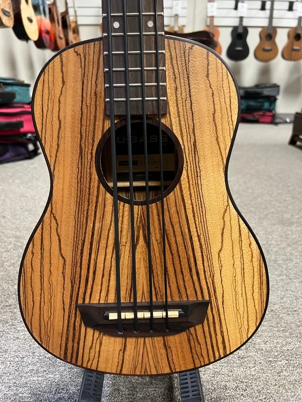 KALA Zebrawood U-Bass – Kala Ubass Zebrawood Acoustic/Electric w/Case