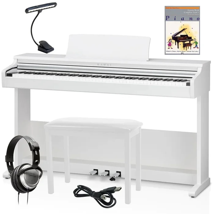 Kawai KDP75 Digital Piano – White COMPLETE HOME BUNDLE