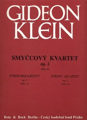 Klein, Gideon: String Quartet Op.2-Smyccovy Kvartet (1940-41) score and parts