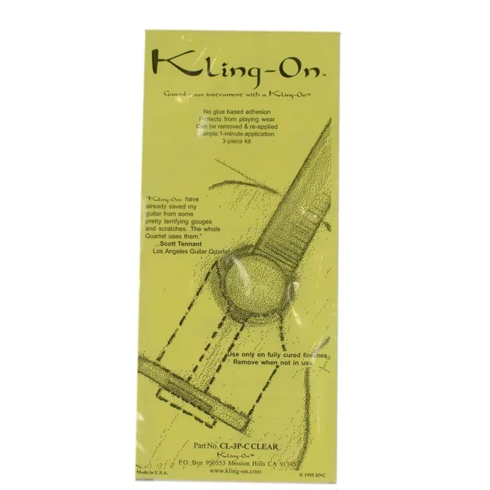 Kling-On SS-3P-C Static Cling 3-Piece Classical Pickguard Clear
