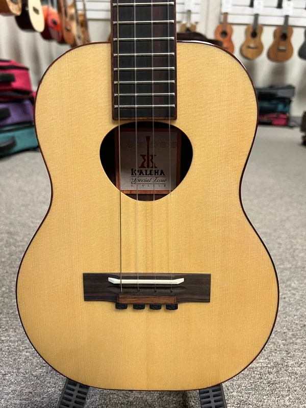 KoAloha Custom Solid Spruce/Purpleheart Tenor Ukulele w/Case -Pre Loved – Made In Hawaii