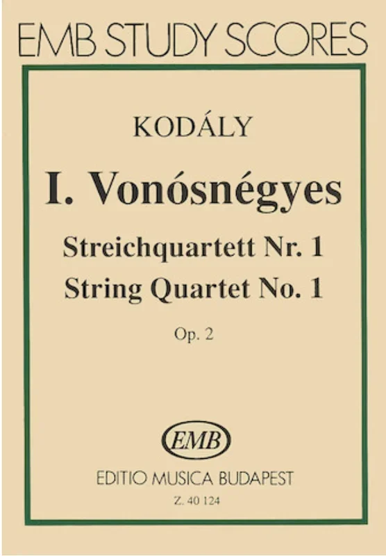 Kodaly, Zoltan: SCORE String Quartet Op.2No. 1 (Special Import)