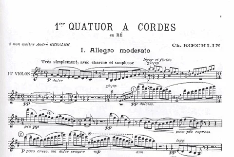 Koechlin, Charles: Quartet No.1 in D (string quartet)