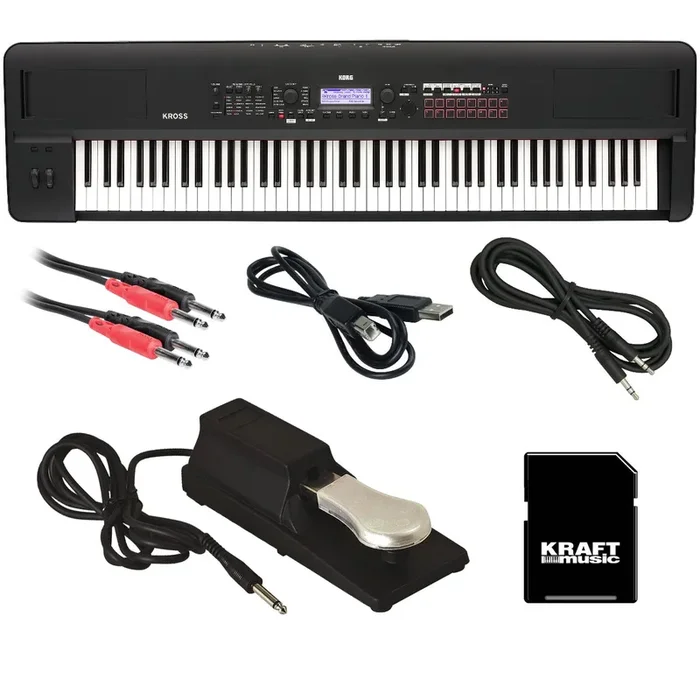 Korg Kross 2 88 Music Workstation – Matte Black CABLE KIT