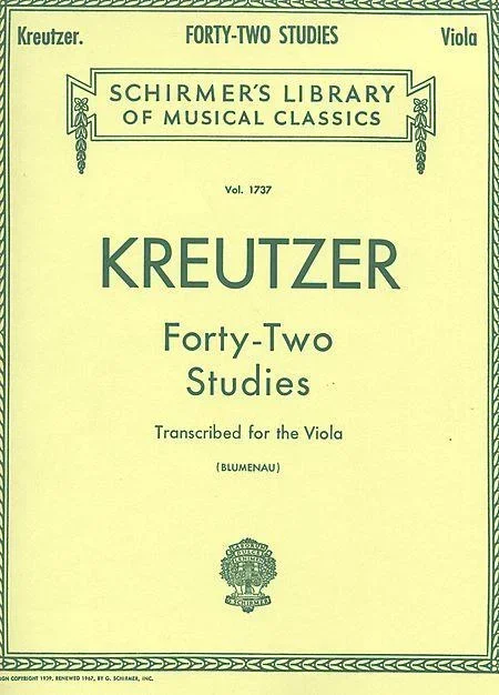Kreutzer, 42 Studies for Viola (Schirmer)