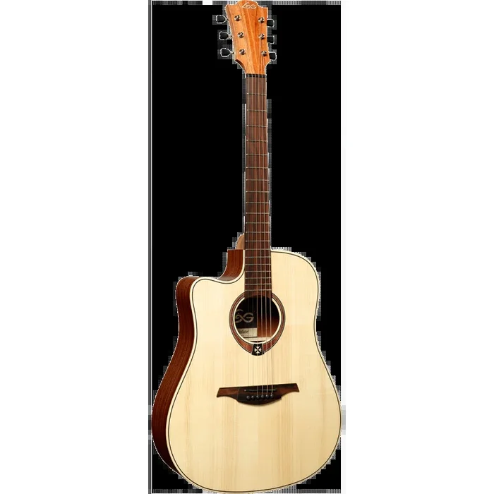 Lâg TL70 Dreadnought Left-Handed Cutaway Acoustic-Electric Guitar, Natural