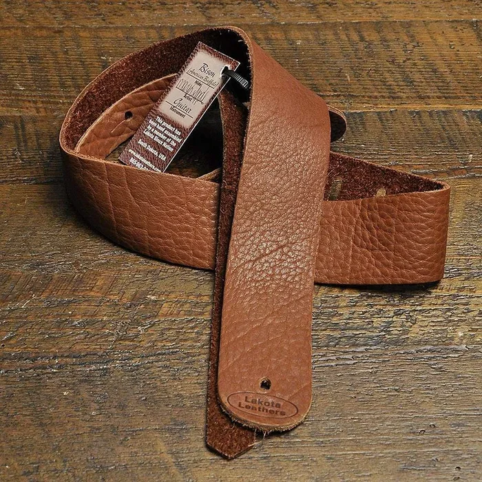 Lakota Leathers Guitar Strap 2″ Tobacco