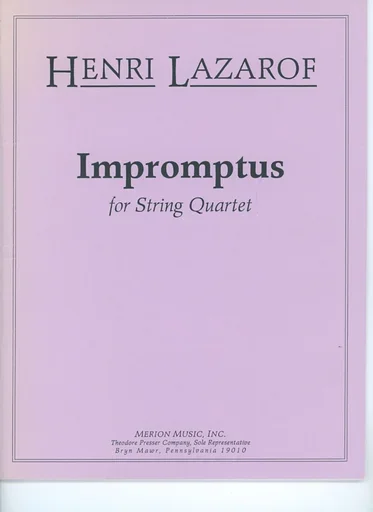 Lazarof, Henri: Impromptus (string quartet score and parts)