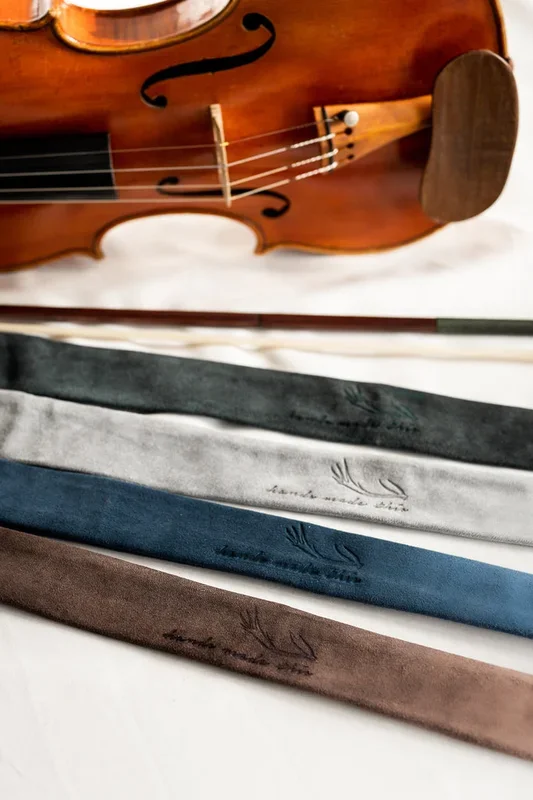 Leatherwood Bow Sheath – Italian Leather Violin/Viola Slate Grey