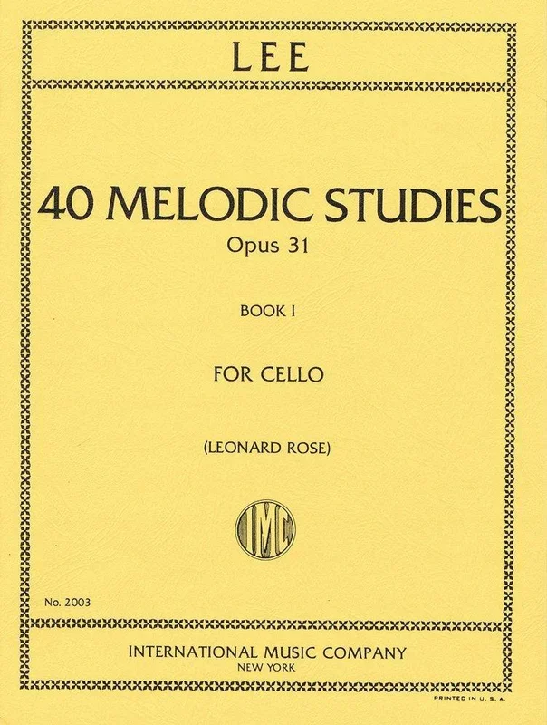 Lee, 40 Melodic and Progressive Studies for Cello Op. 31 Volume 1 (IMC)